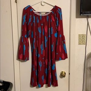 Maroon Cactus dress